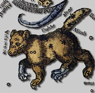 Sternbild Groszer Baer - Apian P., "Astronomicum Caesareum". 1540. Faksimile. Ed. Leipzig 1967.