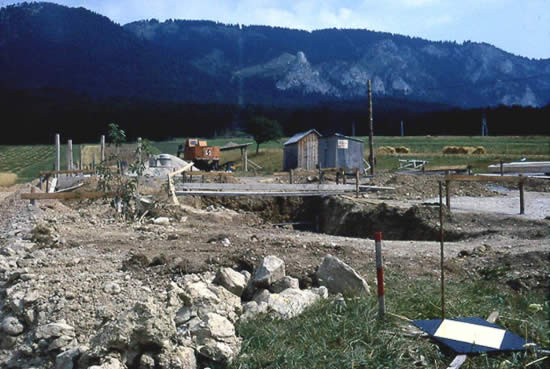 Sesselbahn Hohe Wand, Baugrube Talsation Grünbach