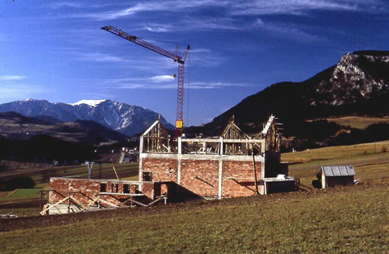 Sesselbahn Hohe Wand, Rohbau Talstation Grünbach